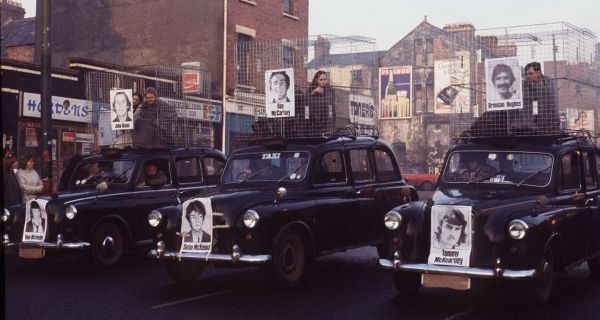 A hunger strike protest on the Falls Road in 1981.