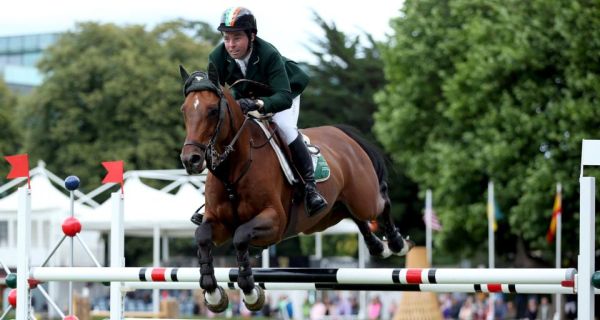  Cian O’Connor on Blue Loyd wins the Dublin horse show grand prix at the RDS. Photograph:  Inpho/Dan Sheridan