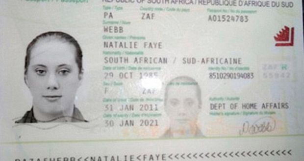 A copy of the fake South African travelling passport of Samantha Lewthwaite in this handout photo released by the Kenyan police. Photograph: Kenyan Police Service/Handout via Reuters 