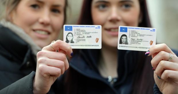  Daniela Reicke (left) Cork, and Aoife Murphy, Blarney, Co. Cork at the launch of the new credit-card sized driving licenses at Government Buildings. Photograph: Eric Luke/The Irish Times.  