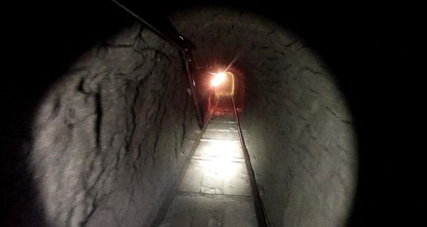 Smugglers' tunnel between Tijuana, Mexico, and San Diego, California. Photograph: Immigration and Customs Enforcement via The New York Times