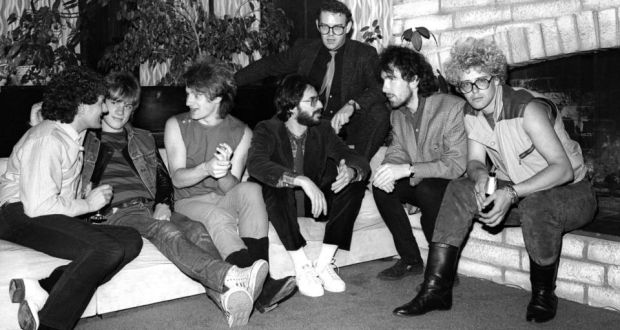 Him too: Paul McGuinness (back) with U2 at an Island Records party in 1980. Photograph: L Cohen/WireImage/Getty