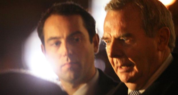 Niall McPartland (left) and his father-in-law, Seán Quinn. Quinn Finance had claimed the €6.1m payments in 2008 payments were to meet margin calls on ... - image