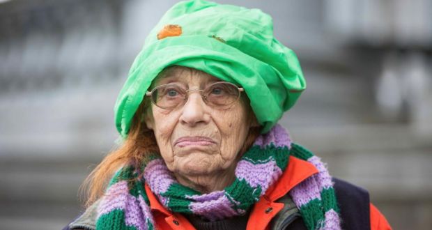 Struggle for peaceful means: Margaretta D’Arcy at Ennis District Court last  December. Photograph: Eamon Ward