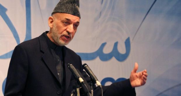 Afghan president Hamid Karzai speaks to journalists during a press conference in Kabul on Tuesday. Karzai continues to refuse to sign a long-term security agreement with Washington. Photograph: S Sabawoon/EPA