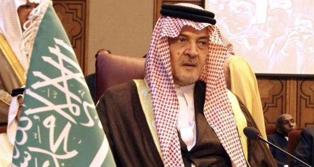 Saudi Arabia’s foreign minister Prince Saud al-Faisal attends  an Arab foreign ministers emergency meeting to discuss the Syrian crisis  at the Arab League headquarters in Cairo yesterday. Photograph: Reuters 