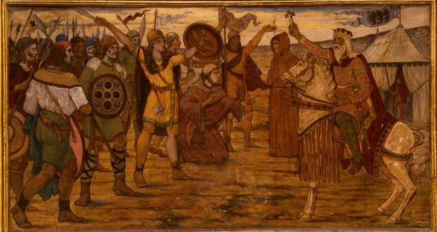 Victor: Brian Boru at Clontarf in 1014, painted in 1914 by James Ward. Photograph: courtesy of Dublin City Council