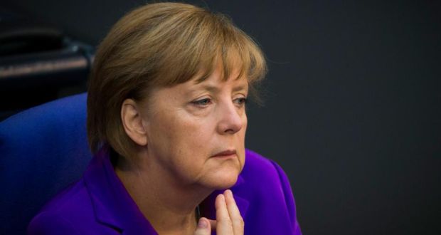 German Chancellor Angela Merkel: told a Berlin audience that Russia’s annexation of the Crimean peninsula had “shaken us all”. Photograph: Reuters