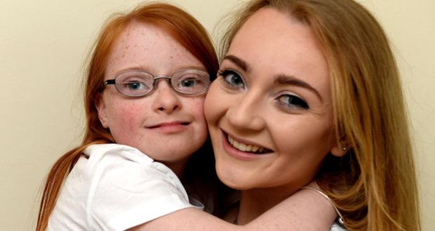 Nine-year-old Makayla Bradley, with her sister Rebecca at home in Churchtown - image