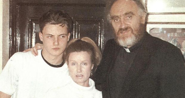 Fr Michael Cleary with Phyllis Hamilton and their son Ross