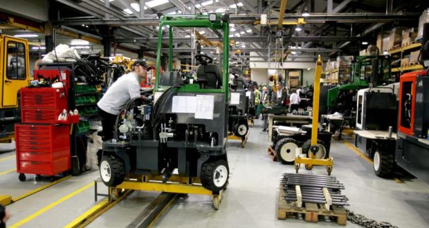 Manufacturing at the Combilift forklifts plant in Co Monaghan. Irish manufacturing expanded at the fastest rate since 1999 in August. Photo: David Sleator/The Irish Times