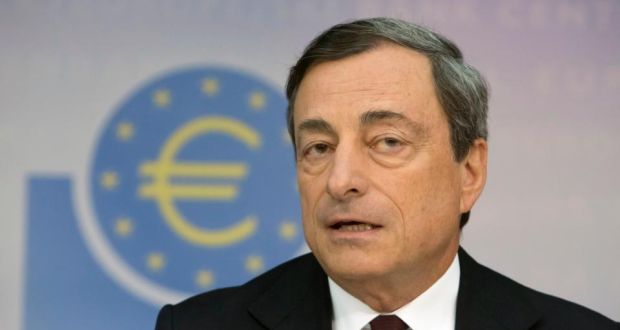 The plan, announced by ECB president Mario Draghi in September, aims to take rebundled debt off the balance sheets of euro-zone banks. Photograph: Martin Leissl/Bloomberg 