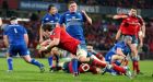 Dave O’Callaghan scores a try for Munster against Leinster on St Stephen’s Day, a game that featured none of the regular Irish internationals. Photograph: Dan Sheridan