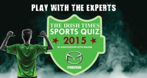 The Irish Times sports quiz in association with Mazda