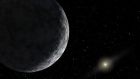 Undated handout artist impression of one of the two as-yet undiscovered planets as big as Earth or larger may be hiding in the outer fringes of the Solar System, scientists believe. Photograph: PA
