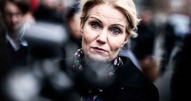 Danish prime minister Helle Thorning Schmidt arrives at the synagogue in Krystalgade in Copenhagen to show her sympathy. Photograph: Simon Laessoee/Scanpix/Reuters