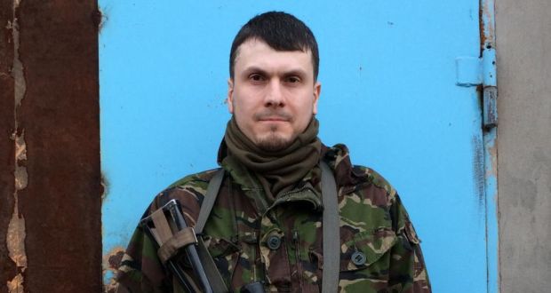 Adam Osmayev, English-educated Chechen commander of a Ukrainian volunteer battalion. Photograph: Daniel McLaughlin