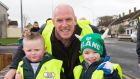 Paul O’Connell,with  Kyran Baxter (4), left,  and Alex O’Doherty (4)  doing their bit for the  Limerick clean-up at Southill. Photograph: FusionShooters