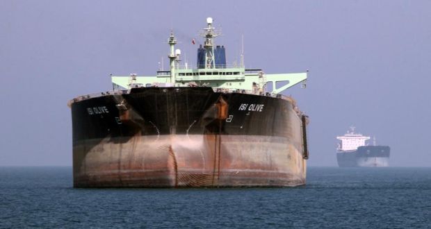 An oil tanker off the port of Bandar Abbas. Iran is believed to be storing at least 30 million barrels of oil on its fleet. Photograph: Atta Kenare/AFP/Getty 