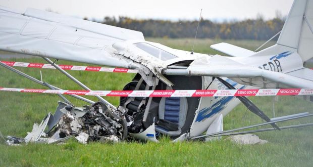 Air accident investigators are trying to determine the cause of an incident that left a pilot dead after a light plane crashed at Newtownards airfield in Co Down on Tuesday morning. Photograph: Justin Kernoghan/Photopress Belfast.