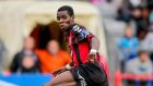 Ismahil Akinade opened the scoring for Bohemians as they eased past Galway at Dalymount Park. Photograph: Inpho