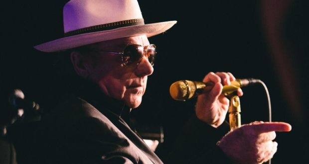 Surrendering to the yarragh: Van Morrison at Orangefield High, his old school in Belfast, in August 2014. Photograph: Exile Productions