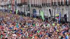 Some of the crowd champing at the bit as the Dublin City Marathon 2014  gets under way last October. File photograph: Ryan Byrne/Inpho