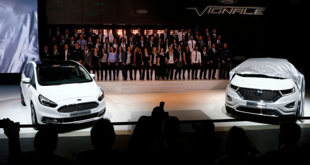 Ford employees sing on stage in what was one of the big draws of the show: the brand announced several new strands to its product assault on Europe’s car market