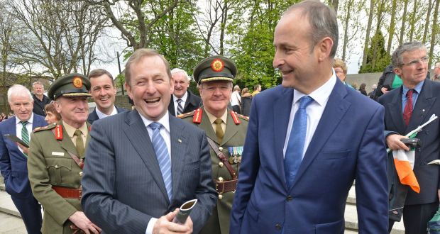 A deal on government has been a long time coming between Fine Gael leader and acting Taoiseach Enda Kenny (left) and Fianna Fáil leader Micheal Martin. Photograph: Barbara Lindberg