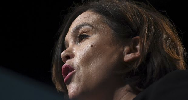 Mary Lou McDonald has defended her party’s review into its policy of paying representatives the average industrial wage. Photograph: Clodagh Kilcoyne/Reuters