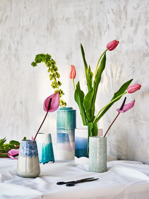 These gorgeous watercolour washed vases of varying sizes and heights will help herald spring into your home. Dropping online at Oliver Bonas (oliverbonas.com) in mid February they cost from €21 to €33, ex delivery.
