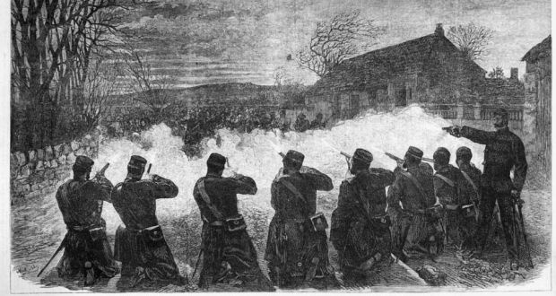 A contemporary illustration of the Battle of Tallaght from the London Illustrated News