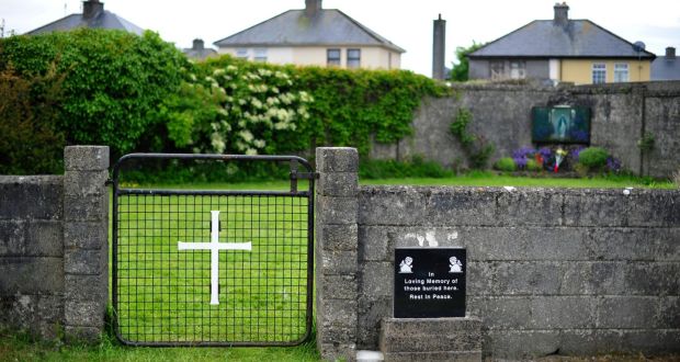 The site where the remains of children were found at the Tuam mother and baby home. Photograph: Aidan Crawley/EPA