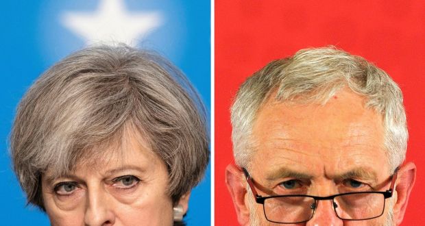 Theresa May or Jeremy Corbyn? Yes, she could lose and he might win, but that is unlikely to  happen. Photograph: Jack  Hill and Andy Buchanan/ AFP/Getty Images