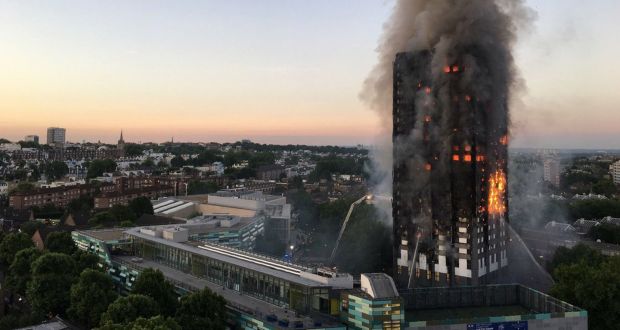 Image result for Breaking: Huge fire engulfs 24-story apartment block in West London
