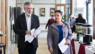 Gerry Adams and Mary Lou McDonald at Sinn Féin’s annual ‘think-in’ this week. Photograph: Gareth Chaney/Collins