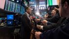 Taoiseach Leo Varadkar speaks to the media on the floor of the New York Stock Exchange. Photograph: Kim Haughton/EPA