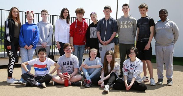 Stepaside Educate Together together with study advisor Alice O & # 39; Connor. Back row: Nicole O & # 39; Neill, Sadhbh MacLoughlin, Calem O'Connor, Alice O'Connor, Dominic Newman, Christopher Wright, Dylan Zambra-Baron, Kyle Quinn, Tadgh Timmons and Phares Osa Amadasun. Front: Warren Chong, Cuan Weijer, Flor Bogaard, Lillie Power and Joana Adao. Photographer: Nick Bradshaw