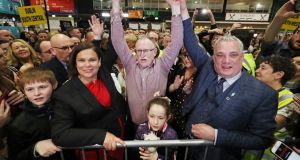 Sinn Féin’s Dessie Ellis after he was elected  in Dublin North West. Photograph: Niall Carson/PA