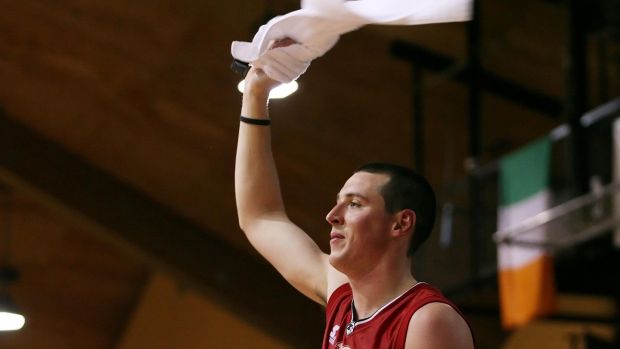 basketball Kieran Donaghy celebrates Tralee Tigers’ victory over UCC Demons in the SuperLeague Final in January 2007. Photograph: Cathal Noonan/Inpho