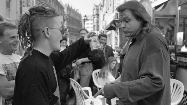 war Meat Loaf outside Eddie Rockets, South Anne Street, in Dublin, in 1993. Photograph: Independent News and Media/Getty Images