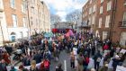 Several hundred people attended the event outside Leinster House on Saturday. Photograph: Tom Honan/The Irish Times
