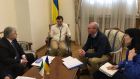 Minister for Foreign Affairs Simon Coveney met his Ukrainian counterpart Dmytro Kuleba in Kyiv on Thursday. Photograph: Twitter/Department of Foreign Affairs
