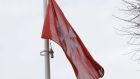 A flag flies at the eadquarters of the Order of Malta at Clyde Rd, Ballsbridge, Dublin 4. Photograph: Alan Betson