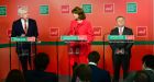 Alex White, Joan Burton and Brendan Howlin in Citywest: if Labour  wants to &ldquo;make amends&rdquo; to voters, how does it do that from opposition? Photograph: Dara Mac D&oacute;naill/The Irish Times