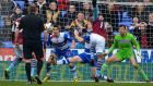 Gabby Agbonlahor scores against Reading for Aston Villa. Photograph: Paul Hackett/Reuters 