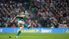 Ireland's Paddy Jackson kicks a penalty