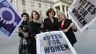 
Representatives of An Post and The National Women's Council of Ireland at a photocall in March 2011 to unveil the issuing of two stamps to mark International 
Women’s 
Day.
 Photograph: Bryan O'Brien