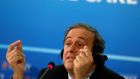 Uefa president Michel Platini speaks during a news conference after the Executive Committee meeting in Sofia. Photograph: Stoyan Nenov/Reuters 
