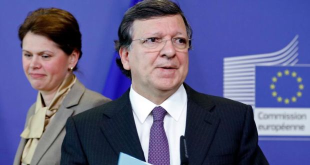 European Commission President Jose Manuel Barroso and Slovenian Prime Minister Alenka Bratusek in Brussels this week. Photograph: Francois Lenoir/Reuters 